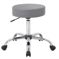 Boss Office Products Adjustable Upholstered Medical Stool In Grey