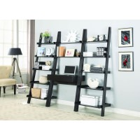 Transitional Cappuccino WallLeaning Ladder Desk