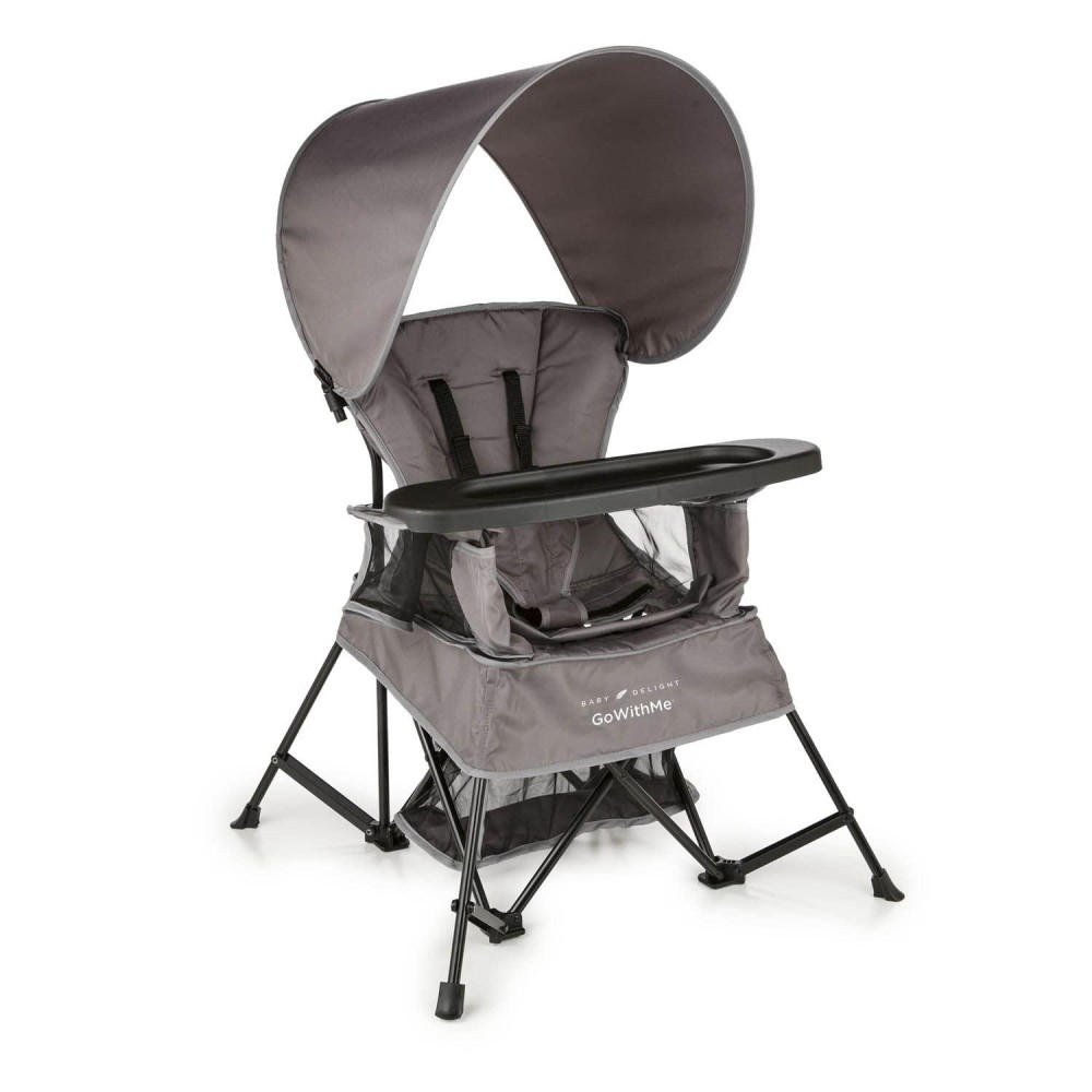 Baby Delight Go With Me Venture Portable Chair Indoor And Outdoor Sun Canopy 3 Child Growth Stages Grey