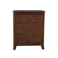 Alpine Furniture 977-04 Baker 3 Drawer Small Chest In Mahogany Finish, 32 X 18 X 36, Brown