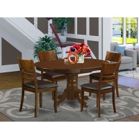 East West Furniture Kely5-Esp-Lc 5 Piece Kitchen Table & Chairs Set Includes An Oval Dining Room Table With Butterfly Leaf And 4 Faux Leather Upholstered Chairs, 42X60 Inch, Espresso