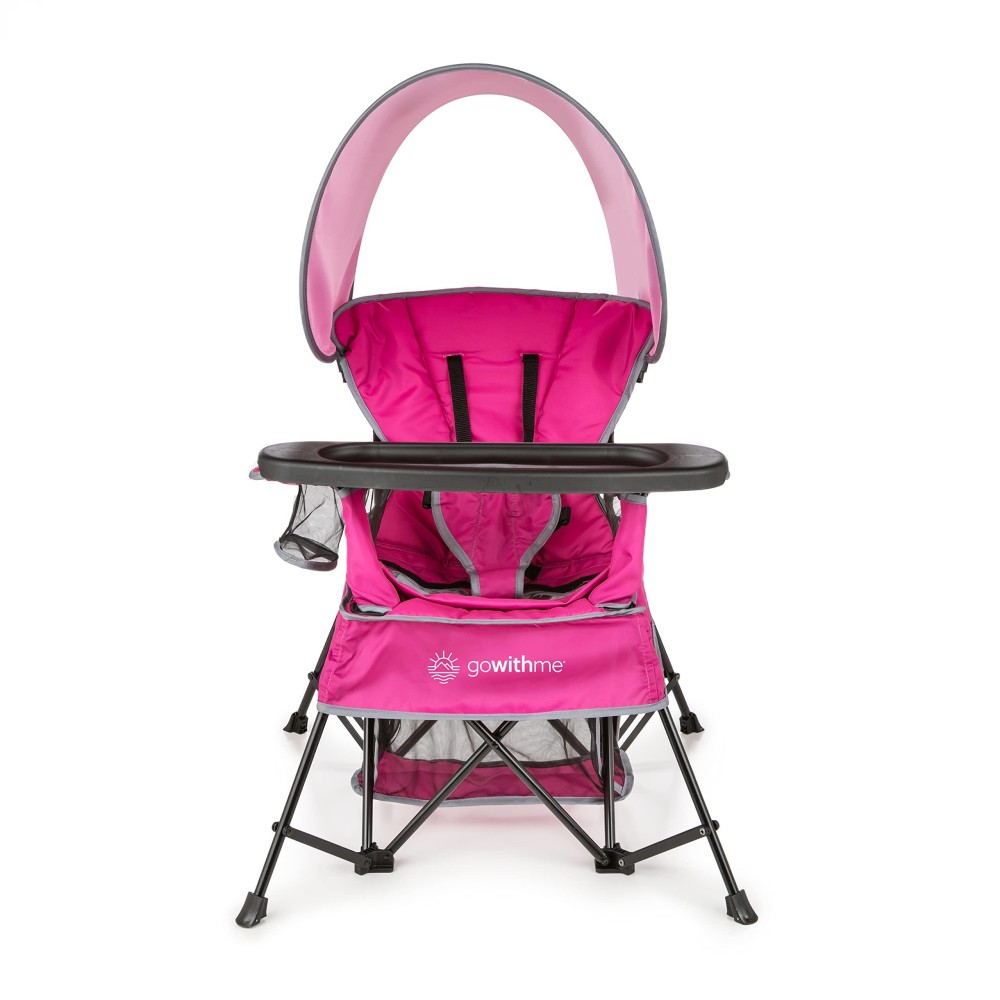 Baby Delight Go With Me Venture Portable Chair Indoor And Outdoor Sun Canopy 3 Child Growth Stages Pink