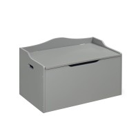 Badger Basket Kid'S Wooden Toy Box And Storage Bench Seat With Safety Hinge - Gray