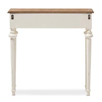 Baxton Studio Marquetterie French Provincial Style Weathered Oak And White Wash Distressed Finish Wood Two-Tone Console Table