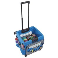 Ecr4Kids Universal Rolling Cart With Canvas Organizer Bag, Mobile Storage, Bluegrey