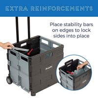 Ecr4Kids Universal Rolling Cart With Canvas Organizer Bag, Mobile Storage, Bluegrey