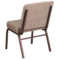 Hercules Series 21''W Stacking Church Chair In Beige Fabric - Copper Vein Frame