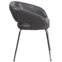 Fusion Series Contemporary Gray Leathersoft Side Reception Chair