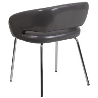 Fusion Series Contemporary Gray Leathersoft Side Reception Chair