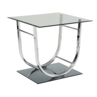 Contemporary Chrome End Table