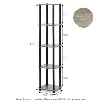 TurnNTube 5Tier Corner Square Rack Display Shelf French Oak GreyBlack