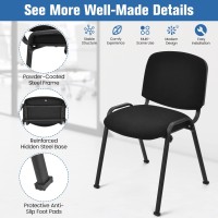 Giantex Set Of 5 Conference Chair With Ergonomic Upholstered Seat, Non-Slip Foot Pad, Elegant And Stackable Design For Home & Office, Waiting Room, Guest Room, 5 Pieces Reception Executive Chair Set