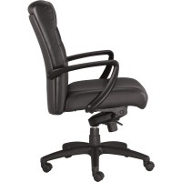 Eurotech Seating Manchester Mid Back Leather Chair, Black