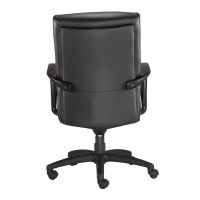 Eurotech Seating Manchester Mid Back Leather Chair, Black