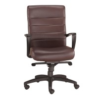 Eurotech Seating Manchester Mid Back Leather Chair, Brown