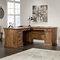 Sauder Palladia L-Shaped Desk, Vintage Oak Finish