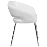 Fusion Series Contemporary White LeatherSoft Side Reception Chair