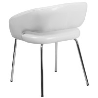 Fusion Series Contemporary White LeatherSoft Side Reception Chair