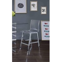 Acme Nadie Counter Height Chair (Set-2) In Clear Acrylic & Chrome 72592(D0102H7Clr6)