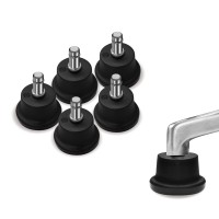Axl Bell Glides Replacement Office Chair Or Stool Swivel Caster Wheels To Fixed Stationary Castors, Replacement Chair Without Wheels And High Bell Glides - Set Of 5 Pack (Low)