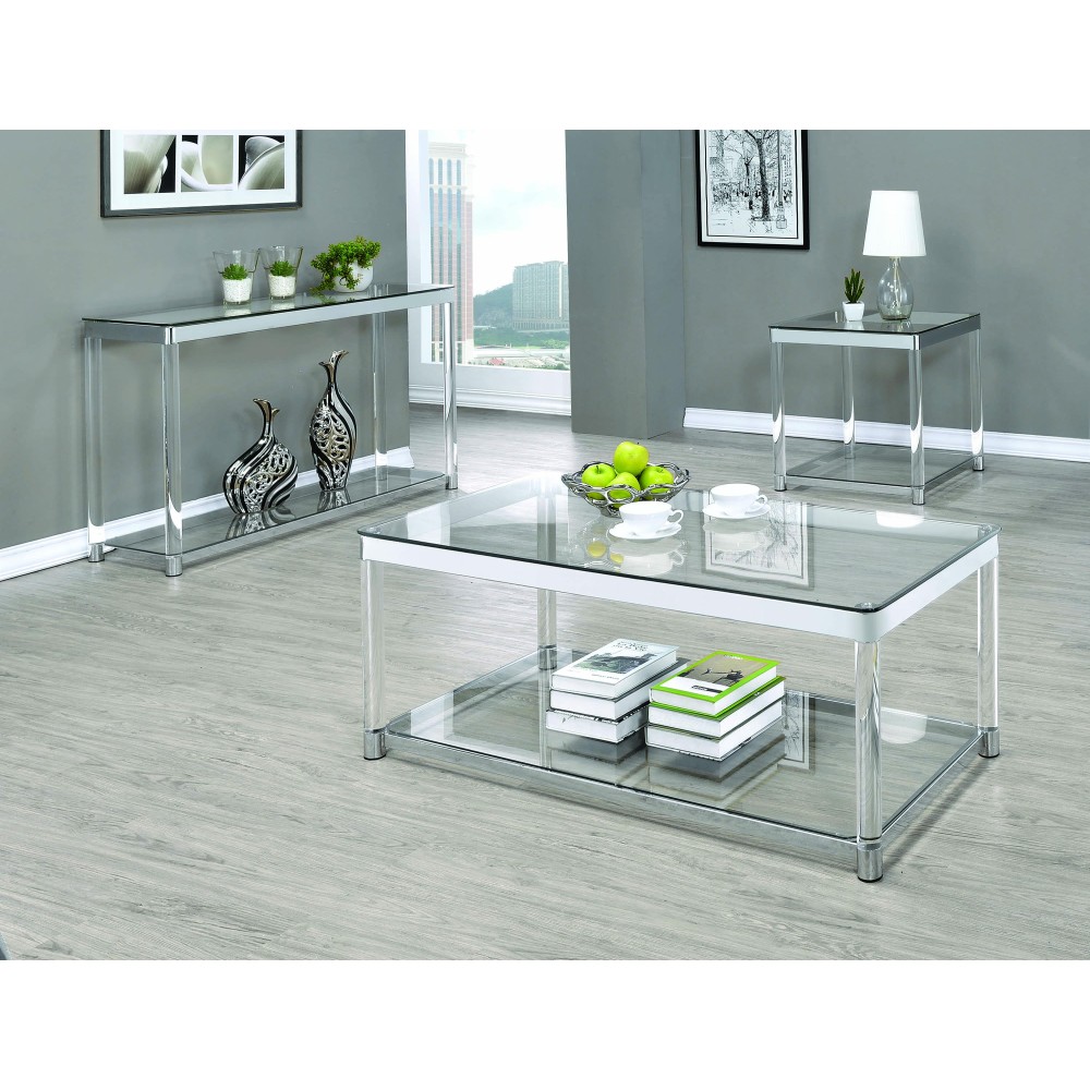 Contemporary Chrome Coffee Table