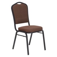 Nps 9300 Series Deluxe Fabric Upholstered Stack Chair, Natural Chocolatier Seat/Black Sandtex Frame