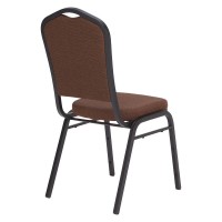 Nps 9300 Series Deluxe Fabric Upholstered Stack Chair, Natural Chocolatier Seat/Black Sandtex Frame