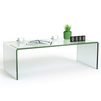 Tangkula Glass Coffee Table, 42.5