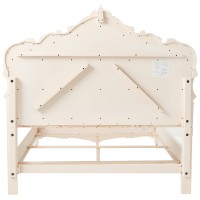 Acme Chantelle Queen Bed In Rose Gold Pu & Pearl White