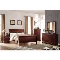 Acme Louis Philippe Eastern King Bed In Cherry