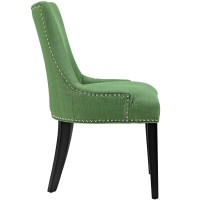 Modway Marquis Modern Upholstered Fabric Dining Chair With Nailhead Trim In Kelly Green