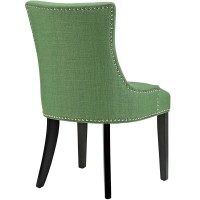 Modway Marquis Modern Upholstered Fabric Dining Chair With Nailhead Trim In Kelly Green