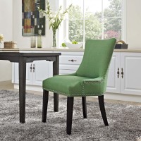 Modway Marquis Modern Upholstered Fabric Dining Chair With Nailhead Trim In Kelly Green