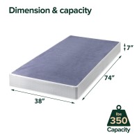 Zinus 7 Inch Metal Smart Box Spring Mattress Foundation Strong Metal Frame Easy Assembly Twin