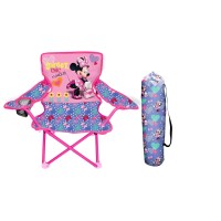 Jakks Pacific Minnie Camp Chair For Kids Portable Camping Fold N Go Chair With Carry Bag Minnie Bows