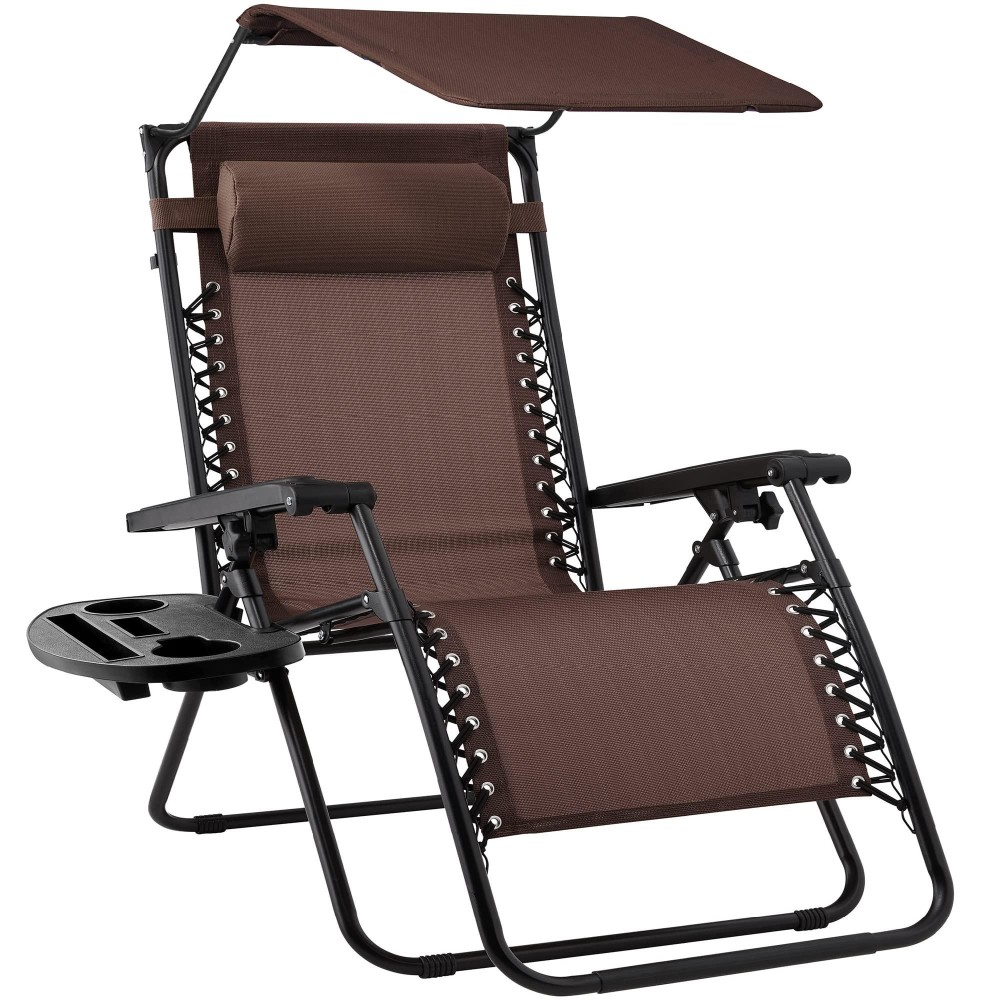 Best Choice Products Folding Zero Gravity Outdoor Recliner Patio Lounge Chair Wadjustable Canopy Shade Headrest Side Accessor