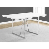 Monarch Specialties Chrome Metal Dining Table, 60