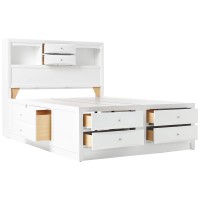 Acme Ireland Queen 8-Drawer Wooden Bed With Storage In White