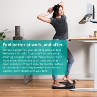 Topo Mini By Ergodriven | The Smaller Not-Flat Standing Desk Anti-Fatigue Mat With Calculated Terrain (Obsidian Black)