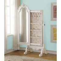 ACME Furniture Edalene Cheval Jewelry Armoire Pearl White