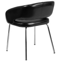 Fusion Series Contemporary Black Leathersoft Side Reception Chair