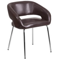 Fusion Series Contemporary Brown Leathersoft Side Reception Chair