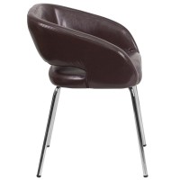 Fusion Series Contemporary Brown Leathersoft Side Reception Chair