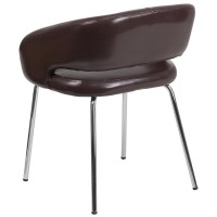 Fusion Series Contemporary Brown Leathersoft Side Reception Chair