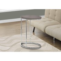 Monarch Specialties OvalDark Taupe with Chrome Metal Accent Table 19L x 12D x 25H