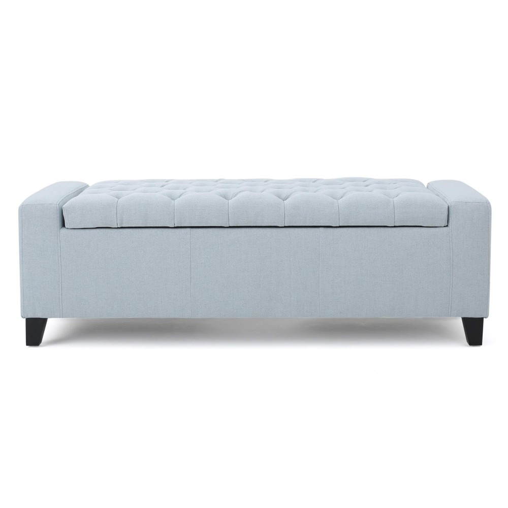 Christopher Knight Home Hikaru Fabric Storage Ottoman, Light Sky Dimensions: 20.50? X 51.00? X 17.00?