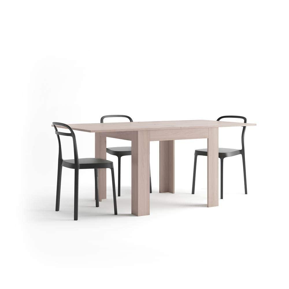 Mobili Fiver, Square Extendable Dining Table, Eldorado, Pearled Elm, Made In Italy