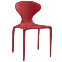 Modway Draw Contemporary Modern Molded Plastic Stacking Dining Side Chair In Green