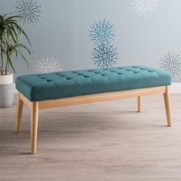 Christopher Knight Home Saxon Fabric Bench, Dark Teal