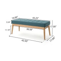 Christopher Knight Home Saxon Fabric Bench, Dark Teal